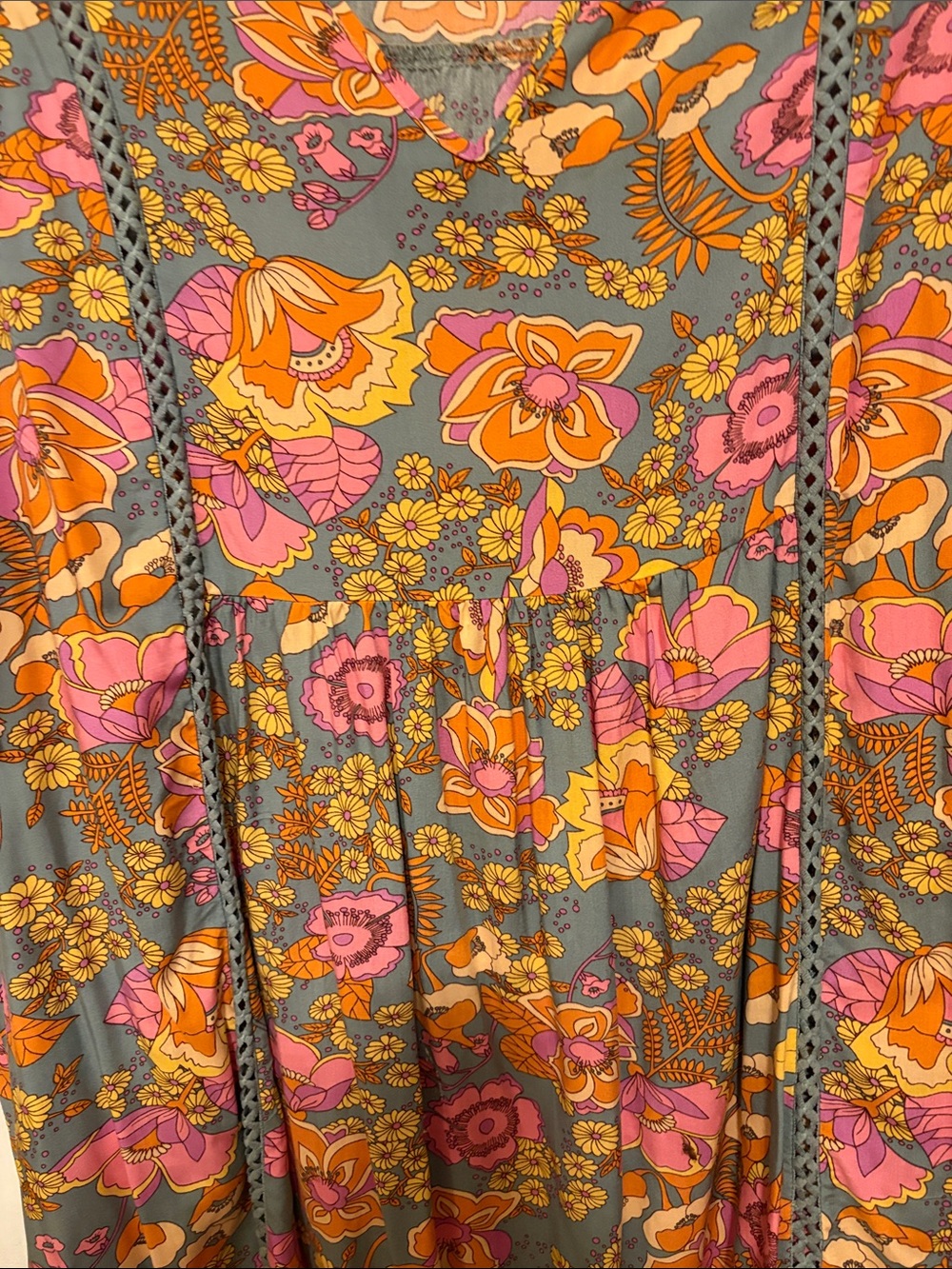 Rusttydustty Floral Boho Dress in Pink & Orange - Picture 4 of 5
